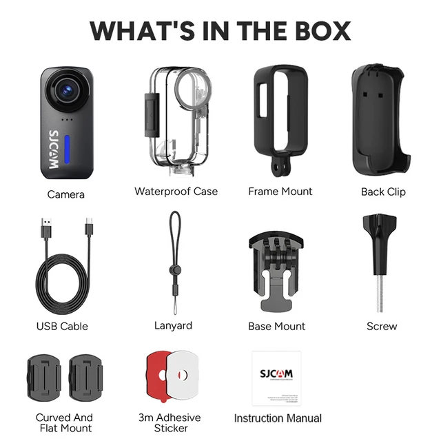 SJCAM C110+ 4K 30fps Action Camera Mini Cam 30m Waterproof with Case Fast Shipping Sports Cam Magnetic Set DE USA Shipping