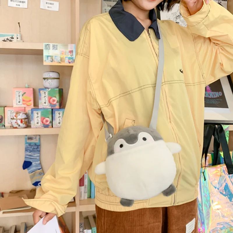 Koupen Chan Penguin Plush Bag Toy Positive Energy Penguin Plush Wallet Pendant Animal Shouder Bag Kids Backpack Girls Gift