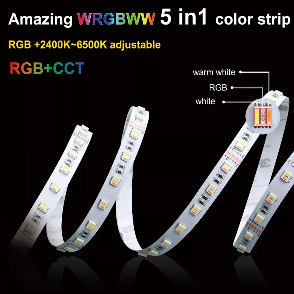 Striscia Led RGB+CCT 144W 24V IP54 PCB 12mm bobina da 900