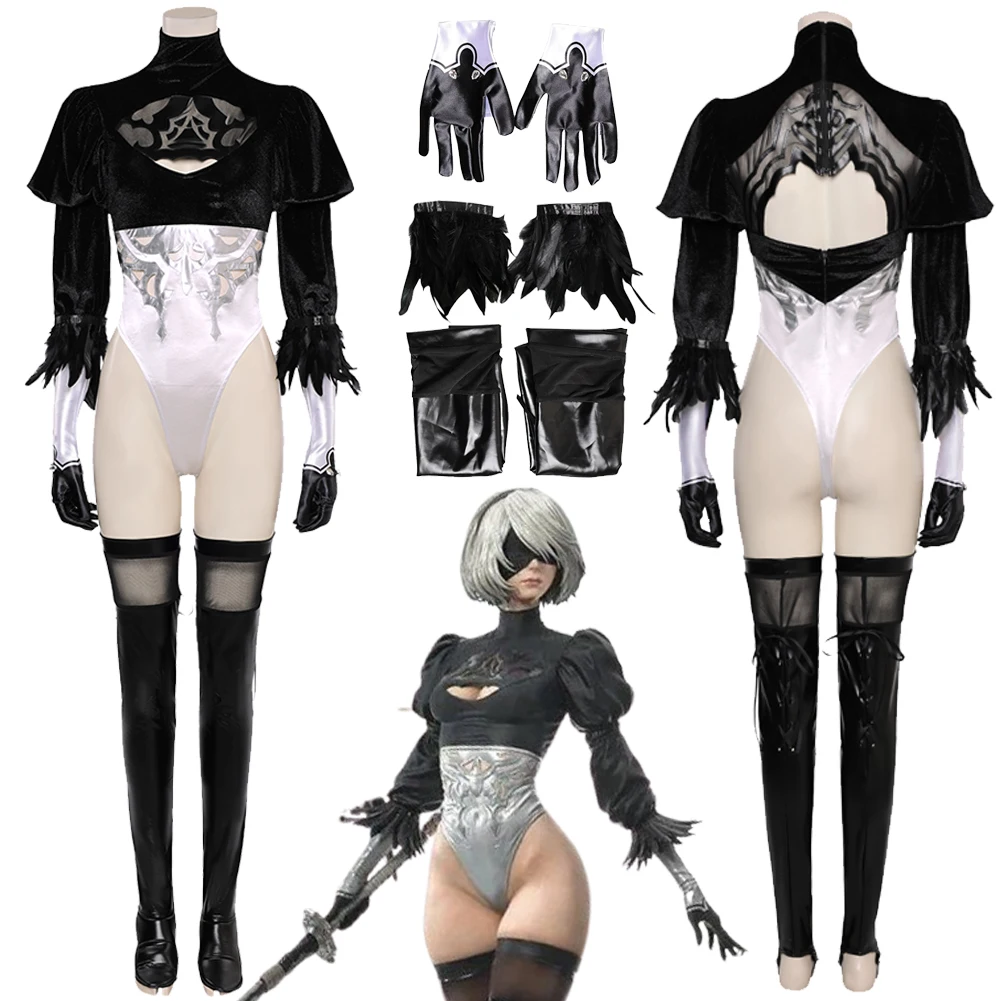 

Yorha No.2 Cosplay Sexy Jumpsuit Fantasy Outfit Game Nier Automata No2 Disguise Costume Girl Adult Women Halloween Fantasia Suit