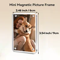 Acrylic Fridge Magnetic Photo Frames 6x9cm Home Decor Double Sided Clear Magnetic Frame for Display 2.46x3.54 Inch Magnet 2