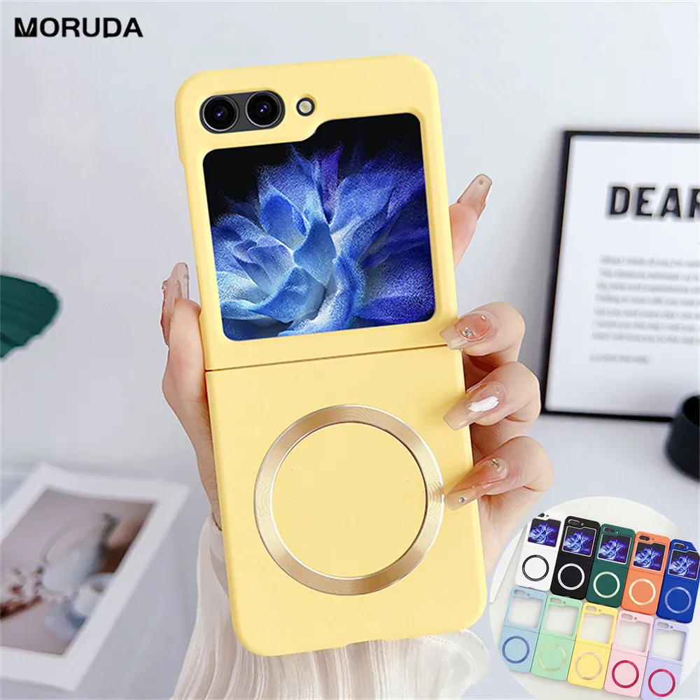 Custodia Magnetica Magsafe Color Caramella Per Samsung Z Flip 5 Z Flip 4 3 Cover Di Ricarica Wireless Per Samsung Z Flip 5 Pc Hard Cover