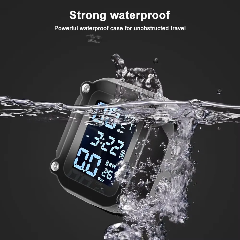 Motorcycle Tire Pressure Monitor M5 Digital Display External Wireless Detector