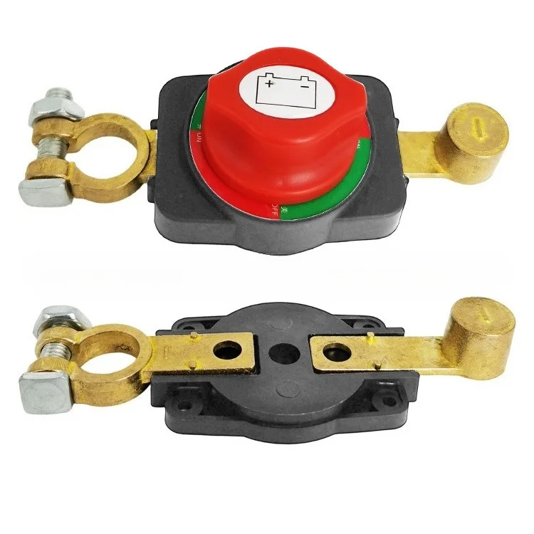 Battery Disconnect Switch Brass Battery Pole Power-off Integrated Switch Car Modification Extension Accessory Power