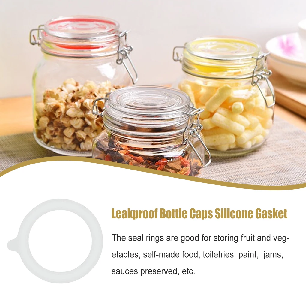 Gaskets Silicone Jars Replacement Airtight Leak-Proof Rubber Sealing Home Supplies Fits Regular Canning Cover Lid 2