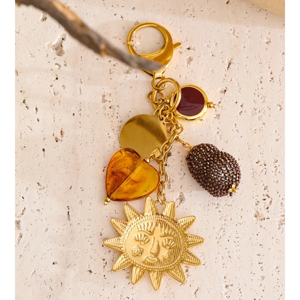Yhpup Stainless Steel Resin Fashion Accessories Chain Pendant