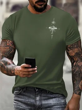 Army Green Men's Fashion T-Shirts Summer Short Sleeve 3d Printed Outdoor Sports Casual Tops 6XL Plus Size O-Neck Street Tee