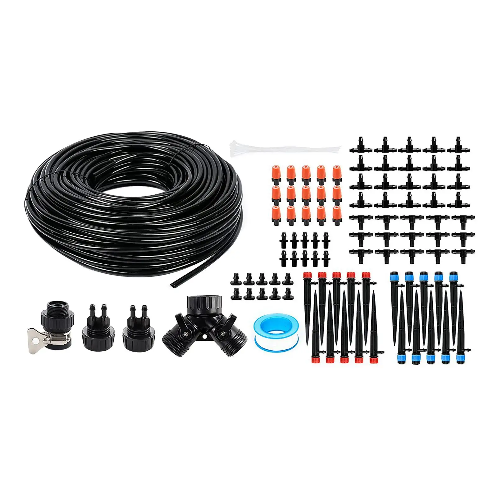 Garden Irrigation System,Drip Irrigation Kit Emitters Tee Watering Drip Set Automatic Irrigation Watering for Outdoor Yard