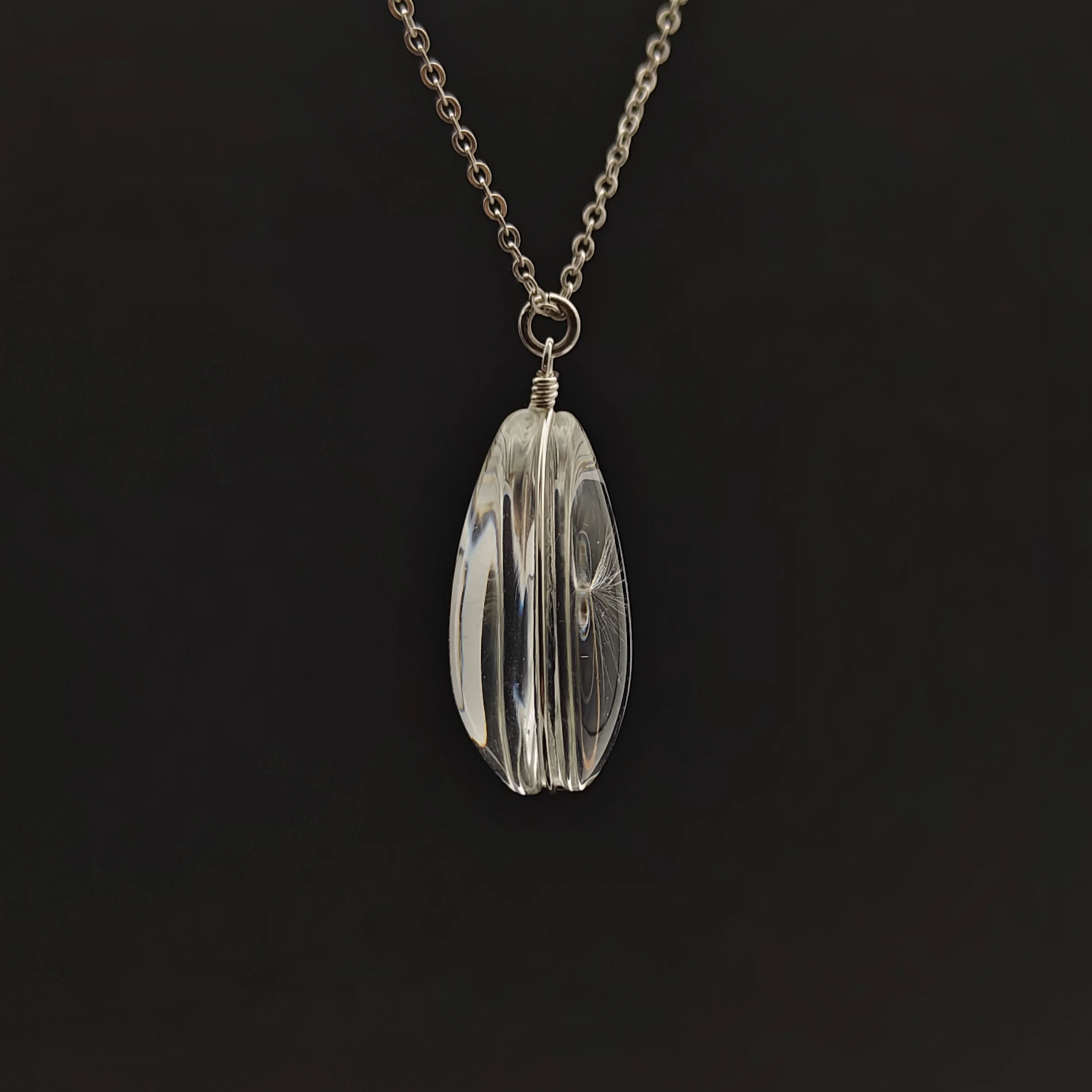 Sterling Silver Dandelion Necklace Flower Pendant