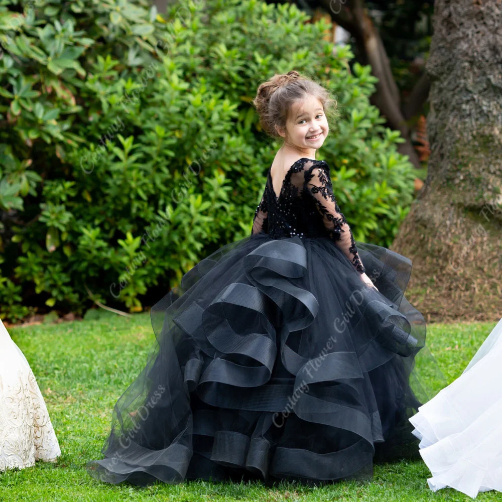 

2023 Lace Princess Flower Girl Dresses For Weddings Party Gown Tulle Ruffle Kids Pageant Ball Gowns Girls Birthday Dress
