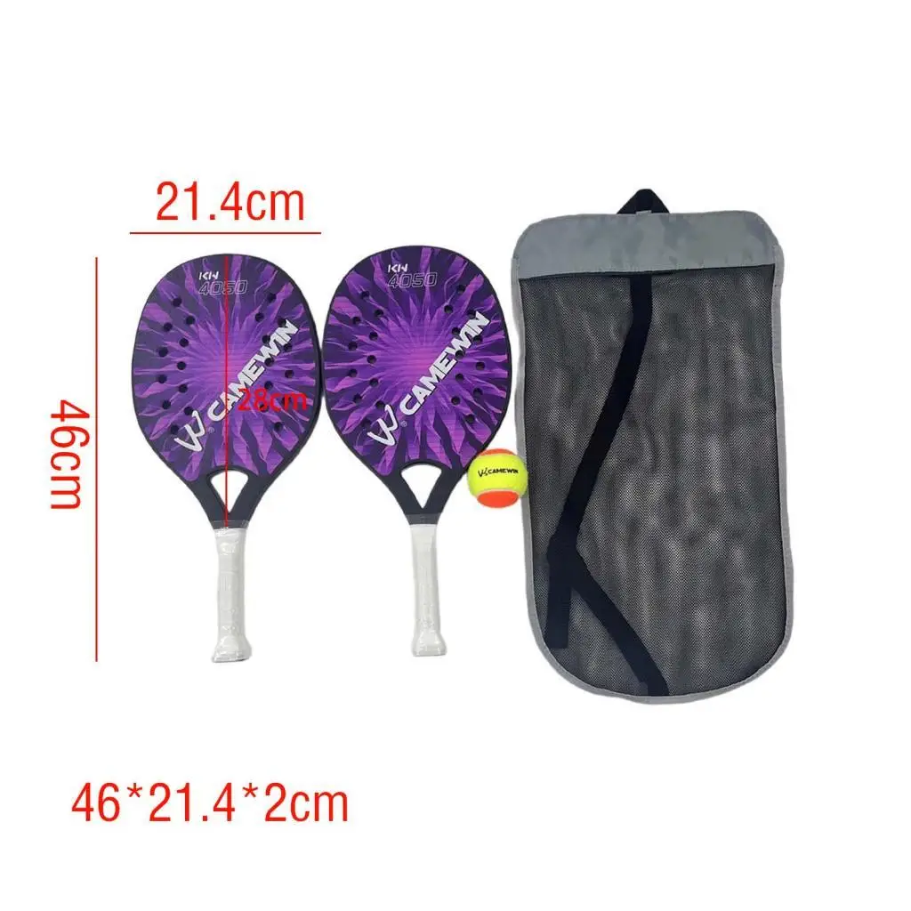 2x Beach Tennis Rackets Anti Slip Sweat Resistant Grip Portable Carbon Fiber 2x Beach Tennis Rackets Anti Slip Sweat Resistant Grip Portable Carbon Fiber