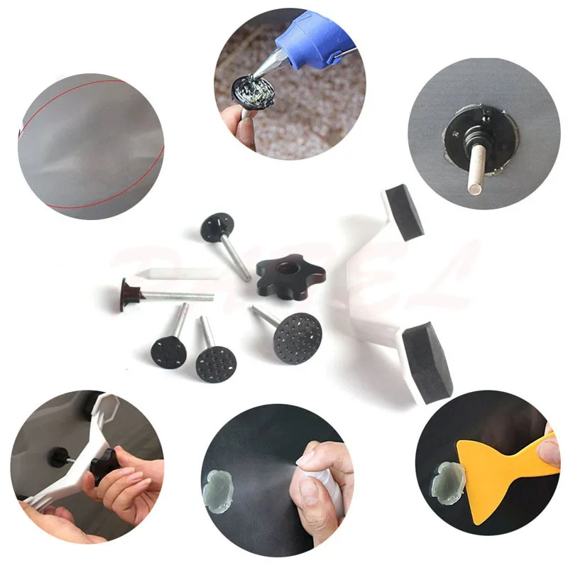

Automotive No Sheet Metal Repair Tool Dent Suction Pit Repair Overpass Hail Pit Pulling Dent Dent Repair Balance Bridge Kit