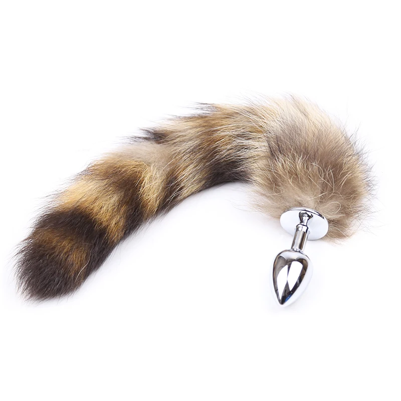 Real Furry Fox Tail Plug Anale Metal Backyard Fun Butt Plug Tail Alternativa Gioco Di Ruolo Per Adulti Giocattoli Del Sesso Per Donne E Coppie
