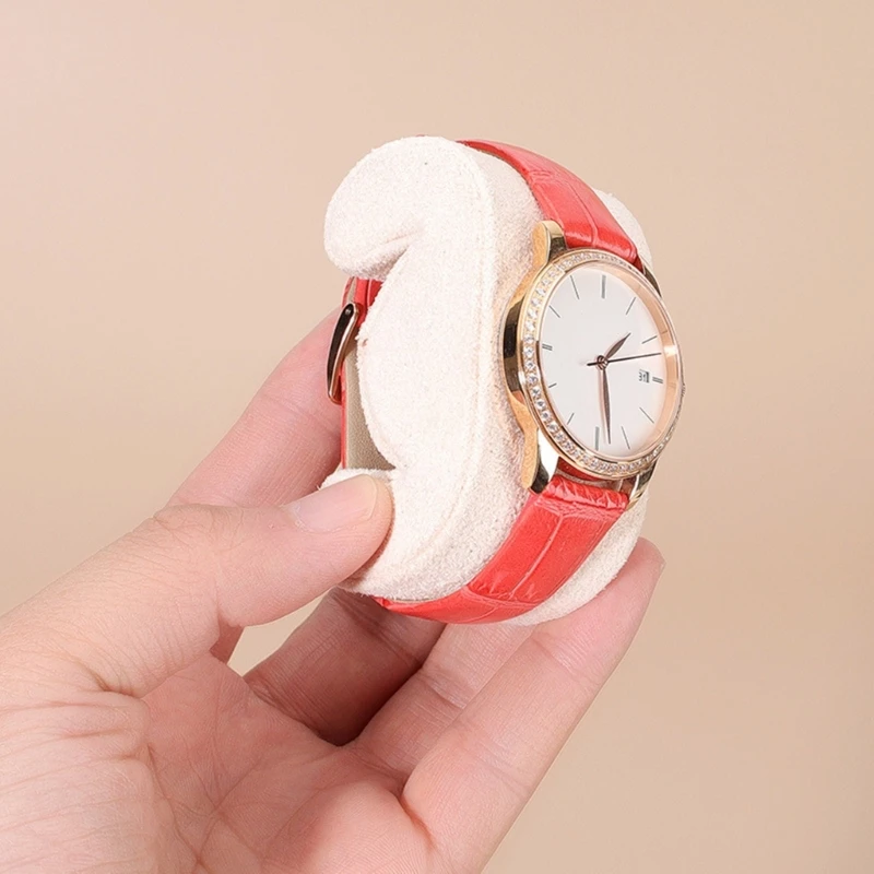 High Elasticity Deer Skin Watch Pillow Jewelry Display Cushion Tray E0BE