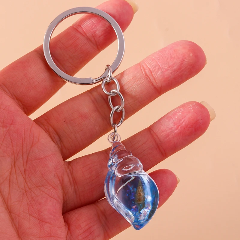 Aihua Niedlicher Bunter Harz-Schlüsselanhänger mit Muschel-Design für Frauen und Mädchen, Urlaubs-Schmuckgeschenk