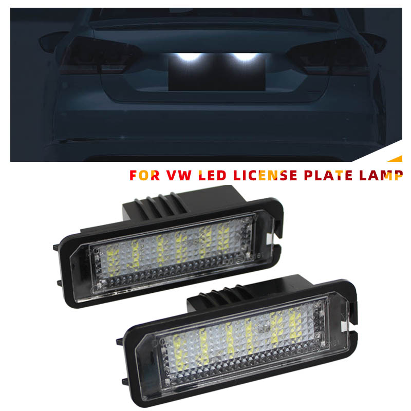 12V Car License Plate Lights LED Lamp Auto Accessories for Skoda Seat Leon Ibiza VW Golf 4 5 6 7 MK4 MK7 Passat CC Polo Scirocco