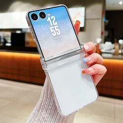 Luxury Leather Shockproof Soft TPU Folding Phone Cover for Samsung Galaxy Z Flip Series (Transparent)
