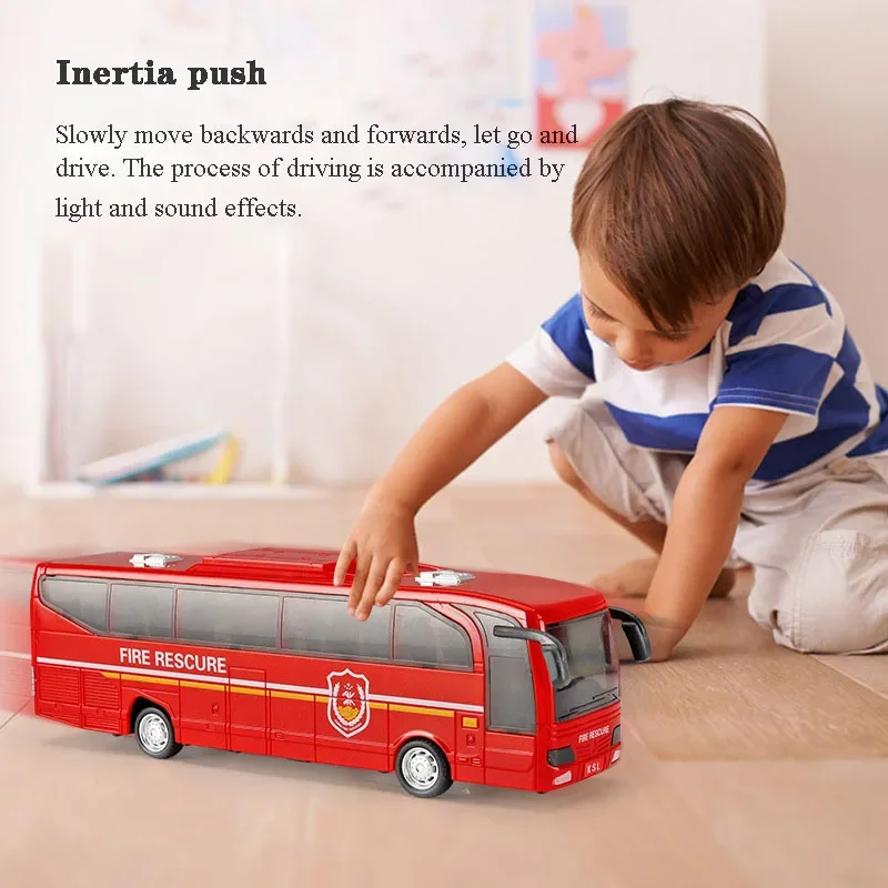 School Bus Toys Cars Plastics Little Cars City Bus With Sound And Light Up Friction Powered Cars Play Toys Gift For Kids
