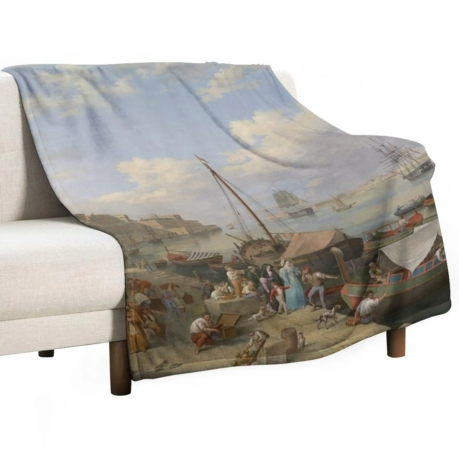

Malta Harbour - Anton Schranz Throw Blanket Weighted Blanket Decorative Bed Blankets Quilt Blanket