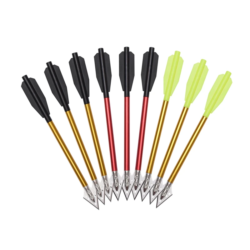 

6.5" 12Pcs Aluminium Crossbow Bolts Arrows Steel Broadhead Tips Hunting Arrows for 50-80lbs Mini Crossbow Archery Pistol