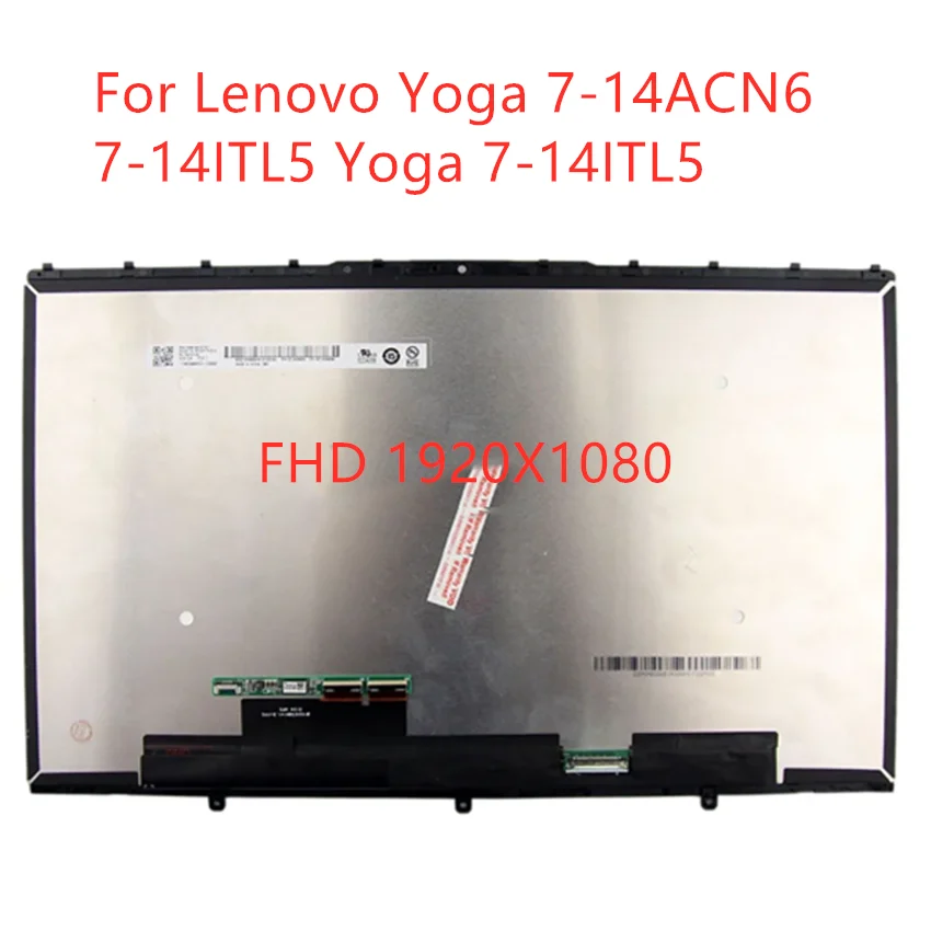 노트북 LCD 교체 디스플레이 FHD 터치 스크린 어셈블리, 레노버 요가 7i 7 14ITL5 82BH 82LW 7 14ACN6 82N7 7-14ITL5