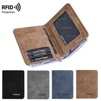 Thin Sanded Leather Multi-Card Driver's License Card Holder Simple Casual New Business Multi-Function Bifold Men's Short Wallet 1