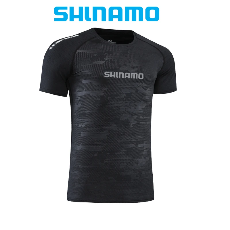 

2023 Men's Summer Quick Dry Breathable Fishing Wear Sports T-shirt Workout Short Sleeve Running Fitness Shirt Fitness T-shirt