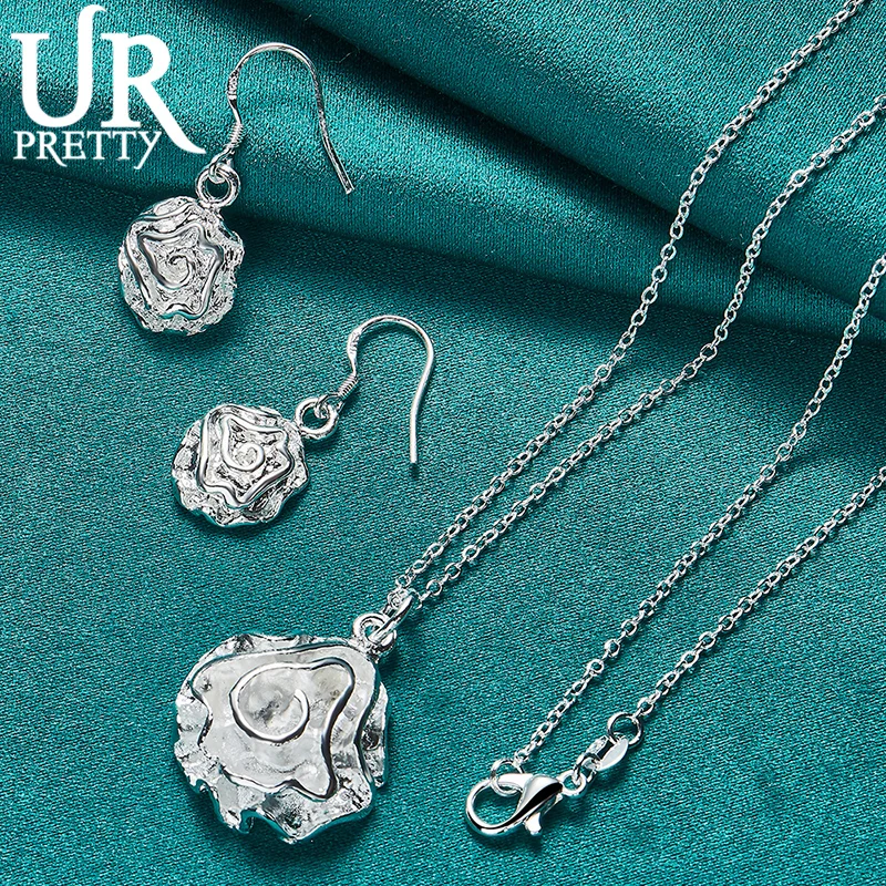 

925 Sterling Silver High End Floral Exquisite Patterns Set Fashion Women's Party Wedding Charm Jewelry