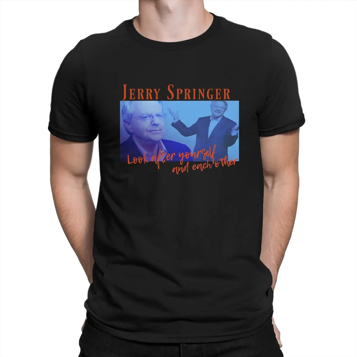 

Футболка Jerry Springer мужская с круглым вырезом, базовая тенниска в стиле 90-х, отличительный подарок, одежда для улицы