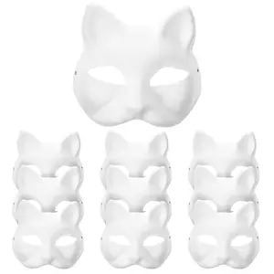 5 Pcs blank white masks Therian Mask Cat Masks Face Accessories