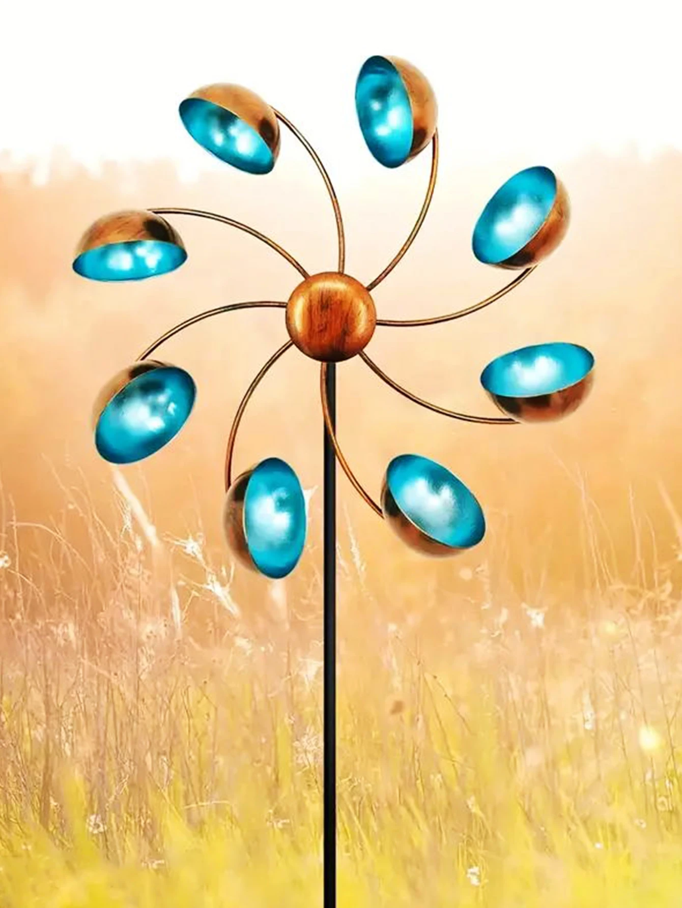 Metal Wind Rotator for Garden Outdoor Flower Shaped Windmill Courtyard Art Decoration Rotating Windmill Wind Gyro Iron Art garden art decor windmill toys garden windmill wind spinner