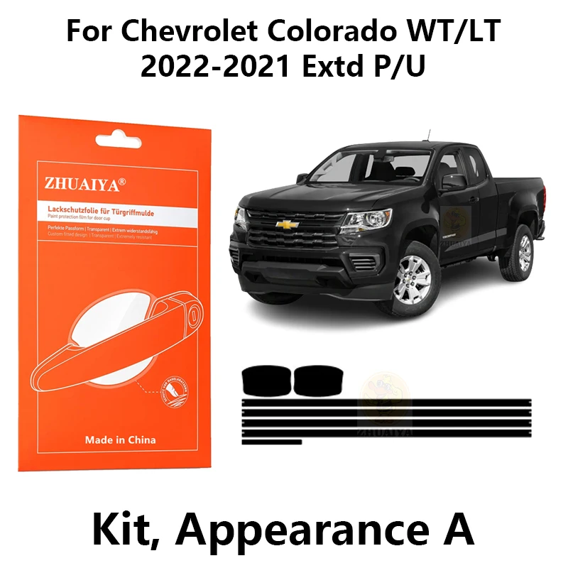 

ZHUAIYA Door Edge Guards Door Handle Cup Paint Protection Film TPU PPF For Chevrolet Colorado WT/LT 2022-2021Extd P/U