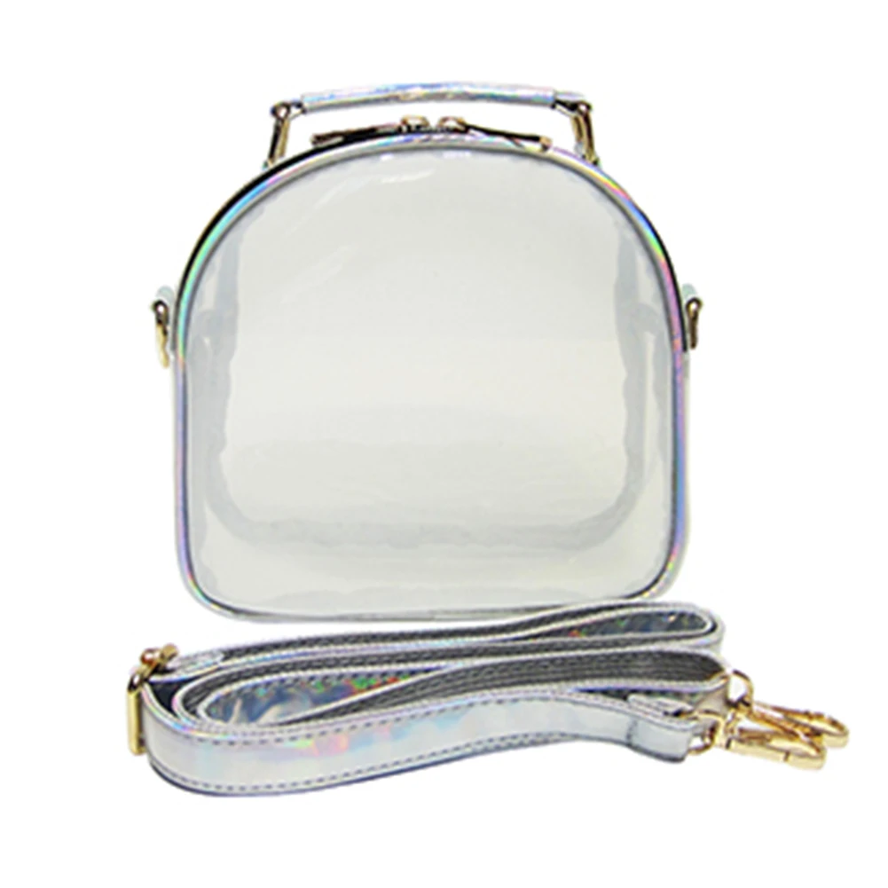 Stylish Laser Transparent PVC Crossbody Bag for Women Mini Jelly Shoulder Purse Perfect for Outdoor and Traveling