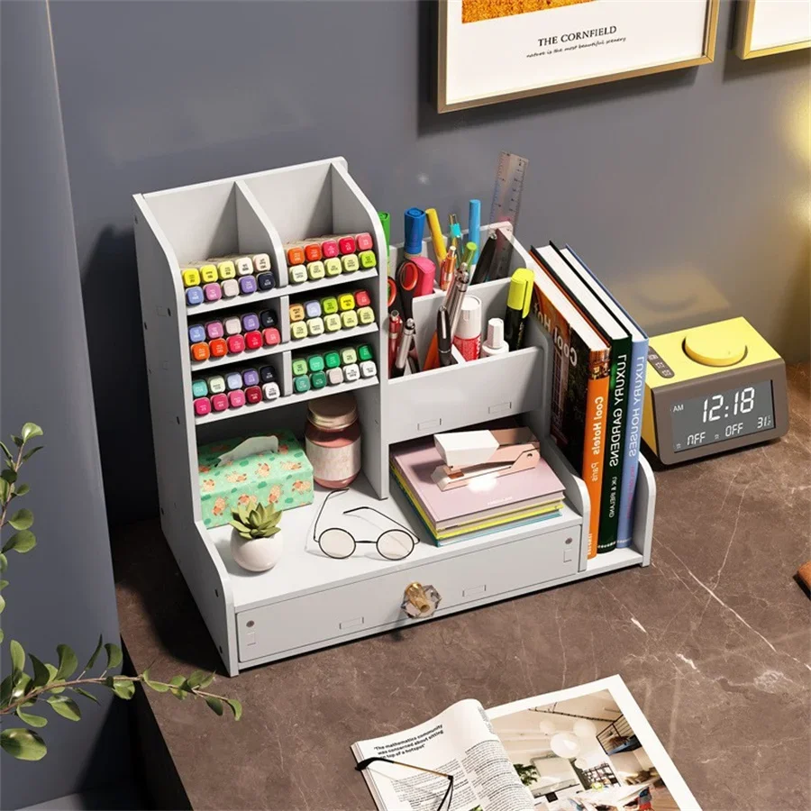 DIY Space-Saving Large-Capacity Pen Holder Office Supplies Storage Stationery Box Student School Supplies Storage Dormitory Use 4