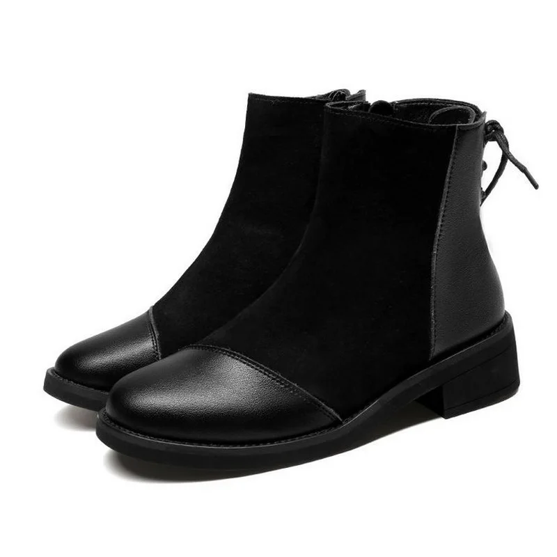 Winter & Autumn Women & Girls Ankle Boots Fashion Female Soft Leather Shoes Size 35-40