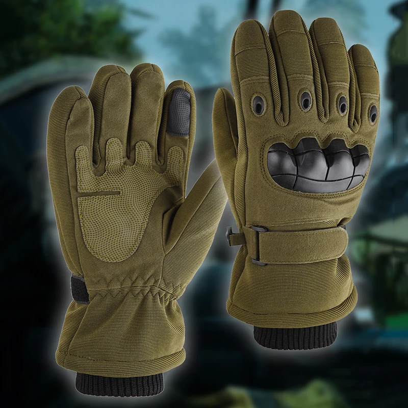 Full Finger Winter Warm Tactical Gloves Touch Screen Tactical Thermal Warm Gloves Outdoor Skiing Hunting Protective Gloves Men