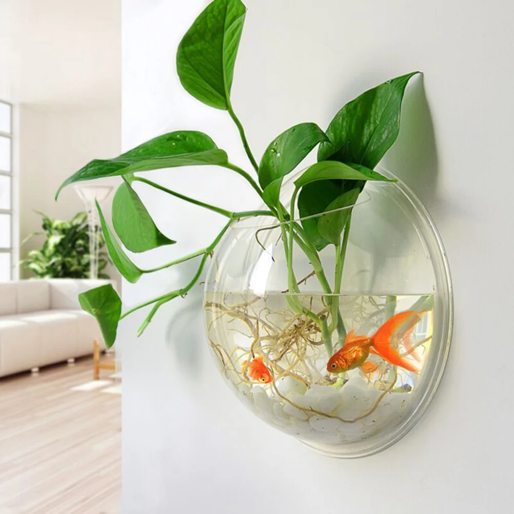 

Transparent Hanging Fish Tank Semi Shape Fish Bowl Wall Mounted Fish Tank Acrylic Hanging Fish Bowl Creative Fish Tank