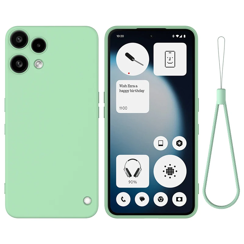 Premium Liquid Silicone Strap Case with Flocking Interior for Nothing Phone 3A Lite