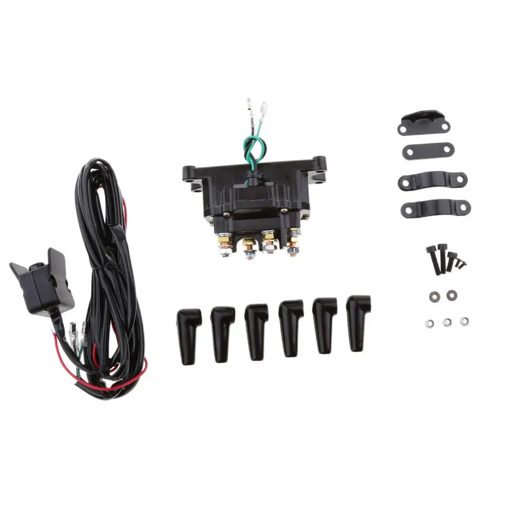 

12V Solenoid Relay Contactor with Winch Rocker Thumb Switch for ATV UTV