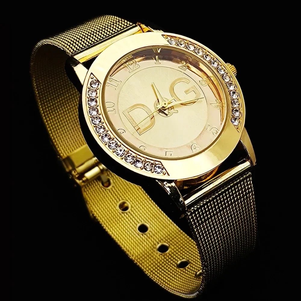 2025Hot Sale European Fashion Watch Women Luxury Brand DQG Quartz Watch Reloj Mujer Casual Stainless Steel Ladies Clock 2