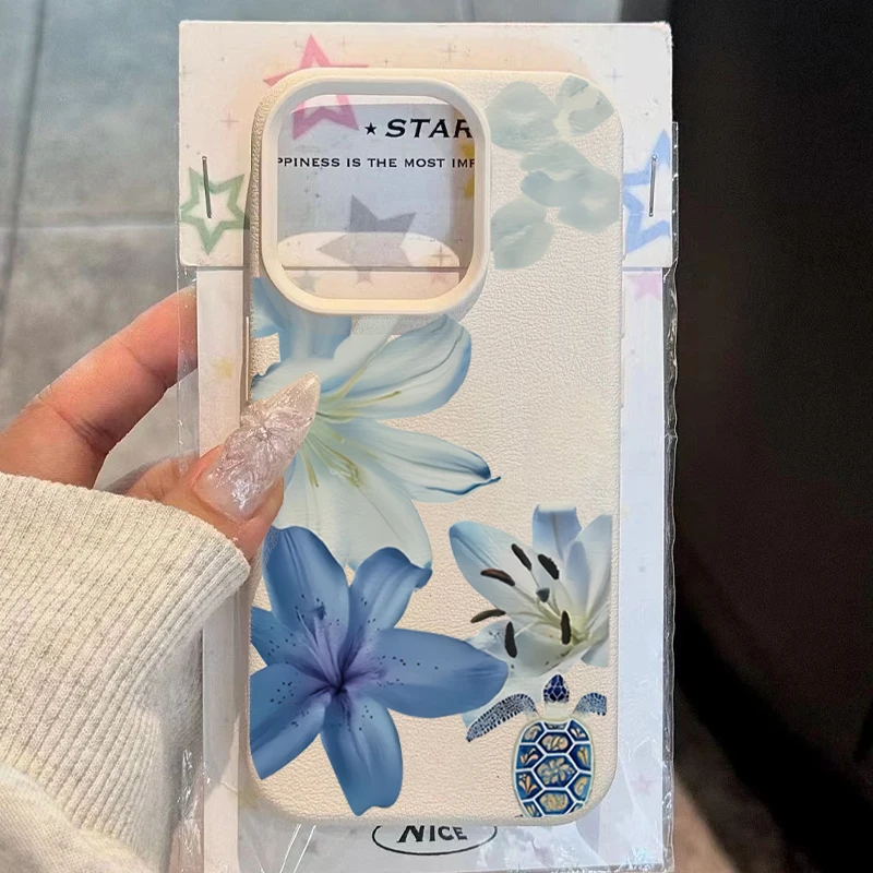 Lychee Pattern Fashion Lily Flower Art Design Phone Case For iPhone 17 16 15 14 11 13 12 11 Pro 16E 17Air X XR XS Max Soft Cover 1