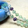 Natural Gemstone Fluorite 6x8MM Faceted Rondelle Round Stone Spacer Beads for Jewelry Making DIY Bracelet Necklace Accessories 1