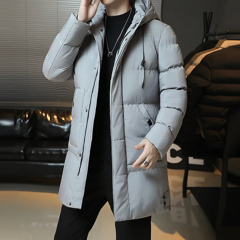 남성용 후드 캐주얼 긴 두꺼운 외투 파카, 겨울 바람막이 코트, 새로운 패션 재킷, 남성 의류 하이 퀄리티, 2024 브랜드