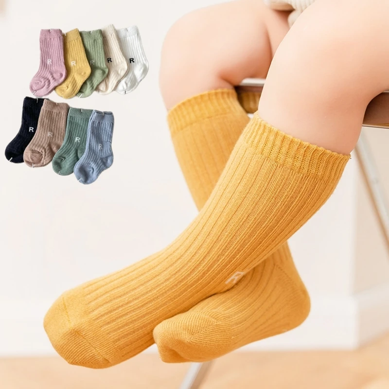 

Spring Autumn Korean Kids Soft Fashion Socks Baby Middle Tube Stockings Long Socks for Infant Toddler Boys Girls Casual Socks