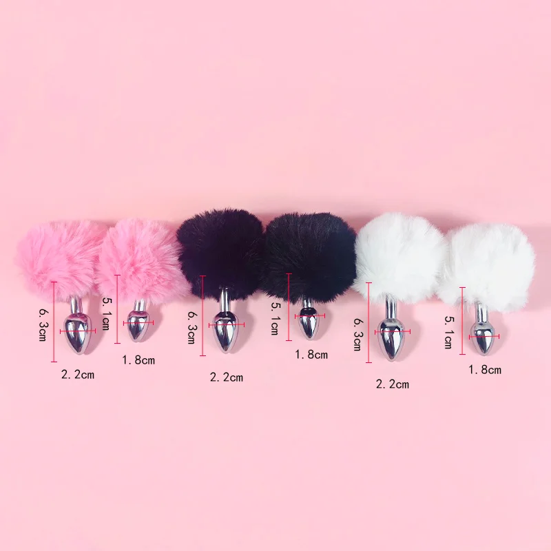 Anal Plug Mini Bunny Tail Butt Plug Cosplay Anal Beads Metal Butt Plug Dildo BDSM