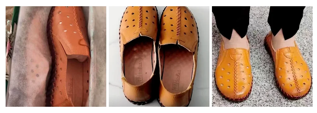 Große Größe 42 Rindsleder Ballerinas Mokassins Loafer Damen Sommer Cut-Out Schuhe Damen Fahr-Mokassins Alltagsschuhe – Detail 11