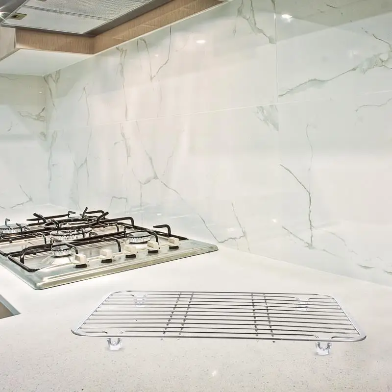 Description Picture 4 of itemRack Kitchen Drain Sink Storage Drying Dish Cooling Wire Drainer Steel Draining Plate Holder Grill Baking Grate Racks Basket