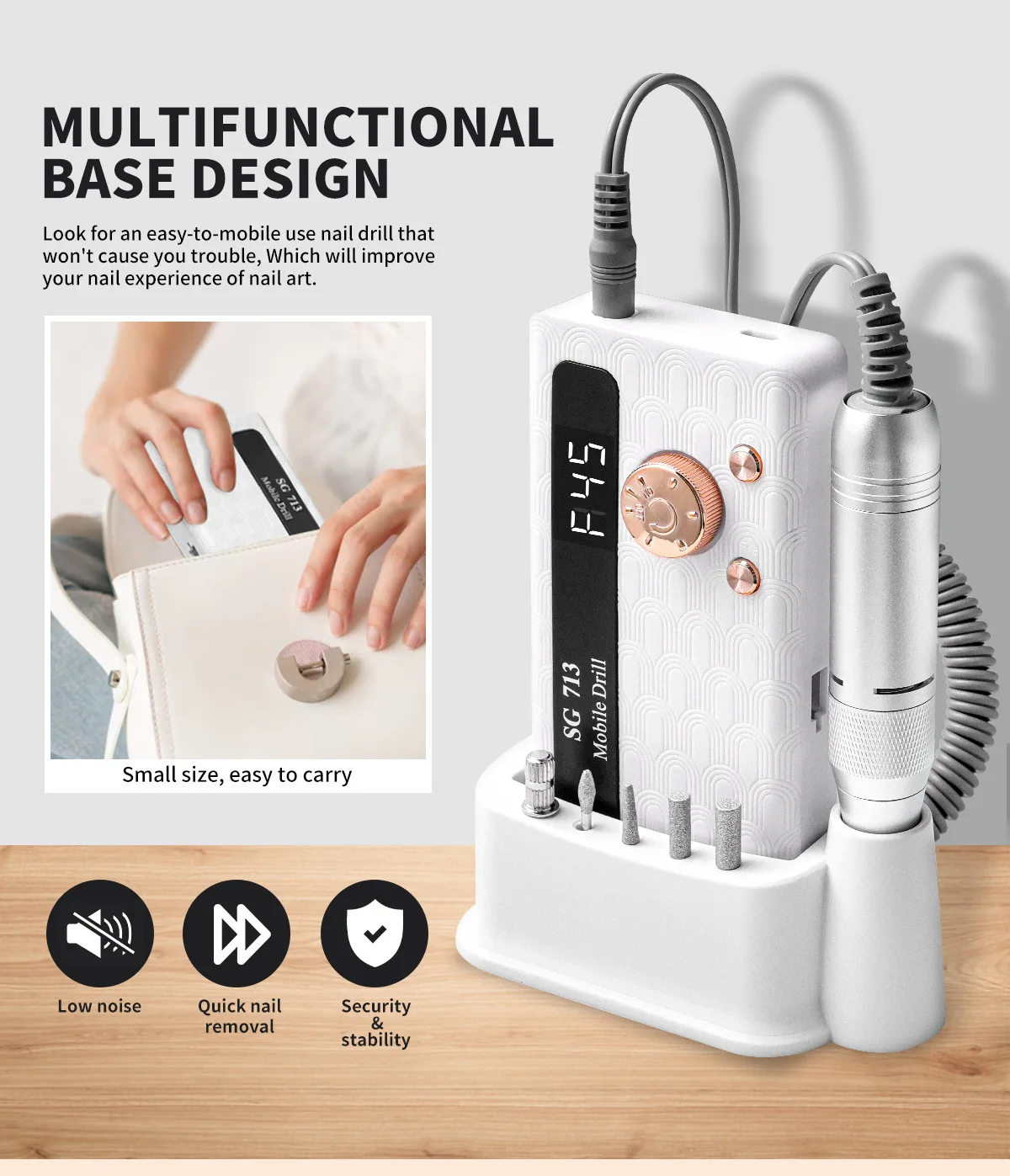 35000/45000RPM Rechargeable Nail Drill Machine Professional Portable Electric Ma