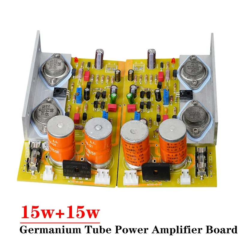 

15w*2 Reference LEAK 30 Germanium Tube 2-channel Power Amplifier Board Low Distortion Sound Sweet AC10-15v Amplifier Audio