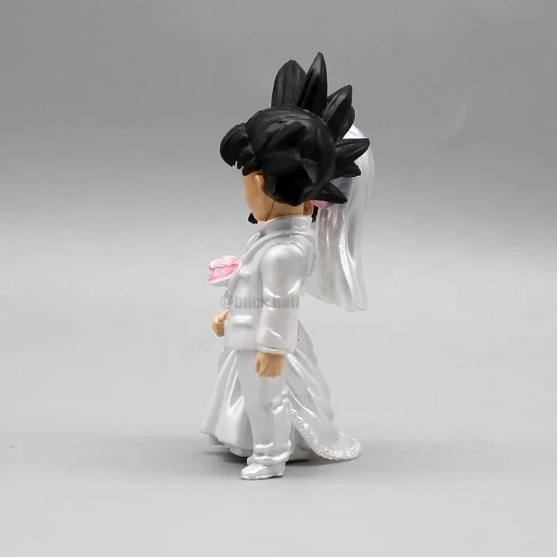 Dragon Ball Anime Figure Son Goku Figures Lg Wedding Goku Chichi Mariage Figurine 9cm Scene Statue Q-Version Pvc Model Doll Toys - Bilde 4